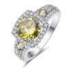 خواتم الزفاف 925 Silver Round Cut Morganite Peridot Fashion Ring Jewelry المجوهرات