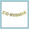 Décoration de fête Gold Sier Eid Banner Glitter Paper Garland Mubarak Festival musulman Bunting Ramadan Sn570Party Drop Delivery Home Ga Dh1X6