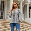 Damesblouses dames boho tops floral v nek lange mouw zomers lente losse blouse chiffon shirts 2023 mode femal bohemia