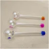 Smoking Pipes Glass Oil Burner Pipe Thick Pyrex Color Tube Water Hand Hookahs 4 Inch Colorf Nail Bong Burning Green Pink Yellow Blue Dhdyk