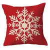 Oreiller Red Christmas Cover Snowflake de Noël Tree Forest Elk Année d'oreiller canapé Home Decor Salon Chaise Chambres d'oreiller