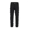 Jeans pour hommes Y2K Harajuku Ripped Hole Denim Pantalon Homme Droit Patchwork Baggy Boyfriend Punk Kpop Streetwear Hip Hop