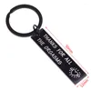 Keychains Lovers Keychain Man Creative Key Chain Letter Custom Keyring Graverad tack för alla orgasmer rostfritt stål par smycken