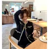 Womens Jackets French ladies style black Korean version short Top bright sparkling Fashion simple casual 230131