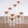 収納ボトル6ピース/ロット50ml 60ml 80ml 100ml 120ml 150ml 200ml 240mlコルクストッパーと結婚式の好意を願っています