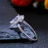 Cluster Rings Stonefans Pear Shaped Cubic Zirconia Engagement for Women Fashion Christmas Accessories Party Female Ring Jewelry Gift Cluster