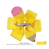 Bomboniera da 5 pollici Moda Kid Bow Forcina Fermagli per capelli Ragazze Grande Bowknot Barrette Ragazza Manuale Fiocchi a nastro Clip Accessori per bambini Dhbwk