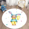 Teppiche Wangart Cartoon Bär Druck Kinder Teppich Kawaii Bereich Teppiche Runde Wohnzimmer Boden Matte Flanell Anti-Slip