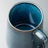 Tasses Sydney bleu tasse d'eau européenne grande capacité tasse à café en céramique nordique maison Pot à boire ventre mâle écologique