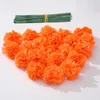 Decorative Flowers 50Pcs Marigold Artificial Flower For Diwali Home Decor DIY Wreath Garland Craft Wedding Party Decoration