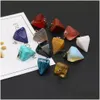 Charms Natural Crystal Pyramid Shape Stone Point Handmade Pendants For Necklace Earrings Jewelry Making Drop Delivery Finding Dhgarden Dhnic