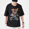 T-shirt da uomo T-shirt ricamata con orso floreale T-shirt da uomo estiva in cotone Harajuku T-shirt hip-hop Soft Top Tee 2022 Abbigliamento oversize di marca Sukajan Y2302