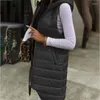 Women's Vests 2023 Warm Winter Hooded Long Vest For Women Solid Casual Women's Sleeveless Jacket Stand Collar Thick Cotton Padded Puffer