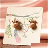 Tags Price Card 100Pc / Lot Ear Studs Hanging Holder Display Hang Cards 6X6Cm H126 Printing Paper Jewelry Packing Diy Handmade Earr Ot93O