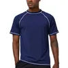 T-shirts pour hommes T-shirts de sport Été Séchage rapide à manches courtes Solid O Neck Sportswear Beach Swim Running Fitness Gym Randonnée Vêtements d'entraînement G230131