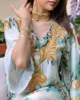 Roupas étnicas Eid de verão impressão floral jalabiya vestido muçulmano árabe mulheres árabes abaya dubai partido vestido noturno marroquino kaftan islâmethni