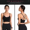 Tenue de yoga Bretelles fines Cross Beautiful Back Sports Bra Sous-vêtement de fitness à séchage rapide et résistant à la course