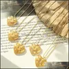 Pendant Necklaces Gold Heart Necklace Diamonds Shape Charms Sweater Chains 1816 T2 Drop Delivery Jewelry Pendants Dhh5T