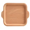 Platos de madera japonesa para servir, postre de fruta, plato para pastel, bandeja decorativa para desayuno, herramienta de accesorios para el hogar