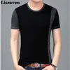 メンズTシャツLiseaven 2021 New Summer Men Cotton Shipte Size 5xl TeeシャツブラックカジュアルTシャツ夏のThirm for Men Brand T Shirts Y2302