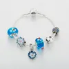 Braccialetti con ciondoli ANNPAER Arrivi Carino Perline Blue Daisy Fiore Braccialetti Per Le Donne Fit Estate Gioielli FAI DA TE Regalo B20014