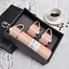 6 Colos 304 Stainless Steel Insulated Vacuum Bottle Set Multi-purpose Cover Handle Portable Cup Business Office Three-piece Set Water Cup
