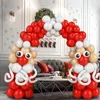 Party Decoration Red and White Latex Balloons Garland Arches Set Christmas tema 2023 år Dekorationer Santa Holiday Gifts