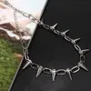 Choker Chokers Silver Spike Rivet Necklace Rock Gothic Rivets Punk Goth Handmade CCB Material Pear22