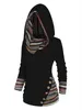 Women's Jackets Tribal Geometric Stripe Panel Hooded Knit Top Long Sleeve Mock Button Knitted Women Casual Ethnic With Hood 230131