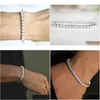 Charm Bracelets Fashioh Crystal Tennis Bracelet Zircon Beads Men Bangle Chains Strand For Women Pseiras Bijoux Sier Drop Delivery Jew Dhvjp