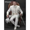 Costumes pour hommes italiens hommes 2 pièces ivoire col montant Costume Homme Tuxedos brodé Noble Terno Slim mariage marié bal Blazer ensembles