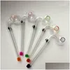 Smoking Pipes Colorf Tubes Glass Oil Burner Pipe Hand Tobcco Dry Herb Big Ball Water Bubbler Thick Tube 6.1 Inch Pyrex Nail Tips Mix Dhvyg