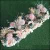 Decora￧￣o de festa 50cm Wedding Flower Wall Arranjo Seda Rose Peony Artificial Row para arco Garlandparty Deliver