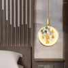 Hanger lampen emaille Chinese stijl koperen glazen led kroonluchter restaurantbar eenvoudige gangpad el slaapkamer bedlichten