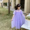 Fille es été nouveau 2022 filles maille princesse enfants Style coréen vêtements à la mode enfants mignon robe #6924 0131