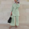 Abbigliamento etnico Eid Mubarek Abaya Turchia Hijab Set musulmano in due pezzi Abito caftano caftani Abaya islamici per le donne Musulman Ensembles 230131