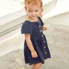 Flickans klänningar Little Maven 2022 Baby Girls New Fashion Summer Dress Denim Stretch Children Casual Clothes Rabbit mjuk och komfort för barn 0131