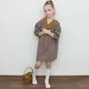 Girl's Es Girls Summer Korean Japanese New Retro Color Lady Lace Shawn Medium ärm klänning Baby Barnkläder Barnkläder 0131