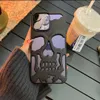 Novo capa de telefone de Skull Demons Demons para iPhone 14 Pro Max 13 11 12 Pro Max Patiled Gold Skeleton Devil Cover