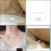Pendant Necklaces Fashion 925 Sier Plating Chain Necklace Clavicle Cute Curved Animal Walking Cat Drop Delivery Jewelry Pendants Ot6D9