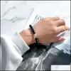 Perles Strands Diy Az 26 Lettre Bracelets Noir Blanc Pierre Perle Couple Bracelet Amitié Chanceux Enfants Famille Cadeau Drop Delivery Juif Otiy8