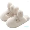 Slippers 2023 Winter Warm Women Lightweight Soft Plush Cotton Couple Home Flat Zapatos de Mujer