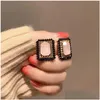 Stud Fashion Jewelry S925 Sier Post Barock Geometry Earrings Square Rhinstone Drop Delivery DH2LO