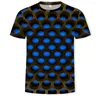 T-shirts pour hommes T-shirt drôle impression Illusion bleu et noir graphiques colorés col rond pull femmes 3D 2023 Camiseta