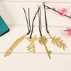 Creative Golden bookmark with card Metal book mark Elegant Paper Clip markers Feather Angel Stationery Office School Supplies 122342