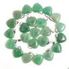 Encantos Collar de piedra natural Colgantes de corazón Piedra preciosa de aventurina verde 20 mm para mujeres Diy Fabricación de joyas Accesorios Wholesa Dhgarden Dhklf