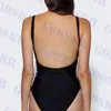 Seksowne bikini bandażowe List Rhinestone Stroje kąpielowe dla kobiet Klasyczny czarny jednoczęściowy strój kąpielowy