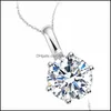 Pendentif Colliers Innovant et beau Collier classique Imitation Moissanite Griffe Incrustée de diamant en vrac Drop Livraison Bijoux Pendan Dhk74