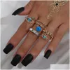 Band Rings Fashion Jewelry Evil Eye Ring Set Punk Style Blue Eyes Sets 4Pcs/Set Drop Delivery Dhpj6