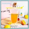 Other Drinkware 500Pcs Clear Drink Pouches Bags Zipper Standup Plastic Drinking Bag With St Holder Reclosable Heatproof For Beverage Ot3Kw